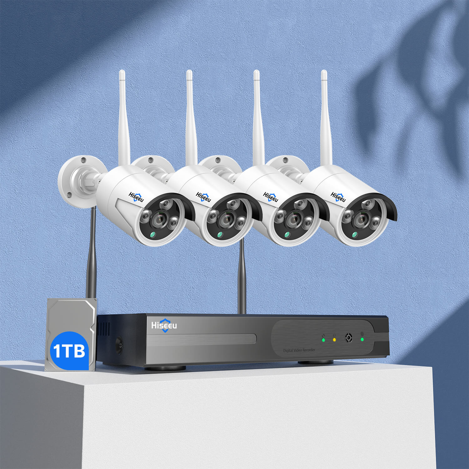 Kit Caméra Surveillance WiFi Extérieure, 8CH 2K Video Surveillance