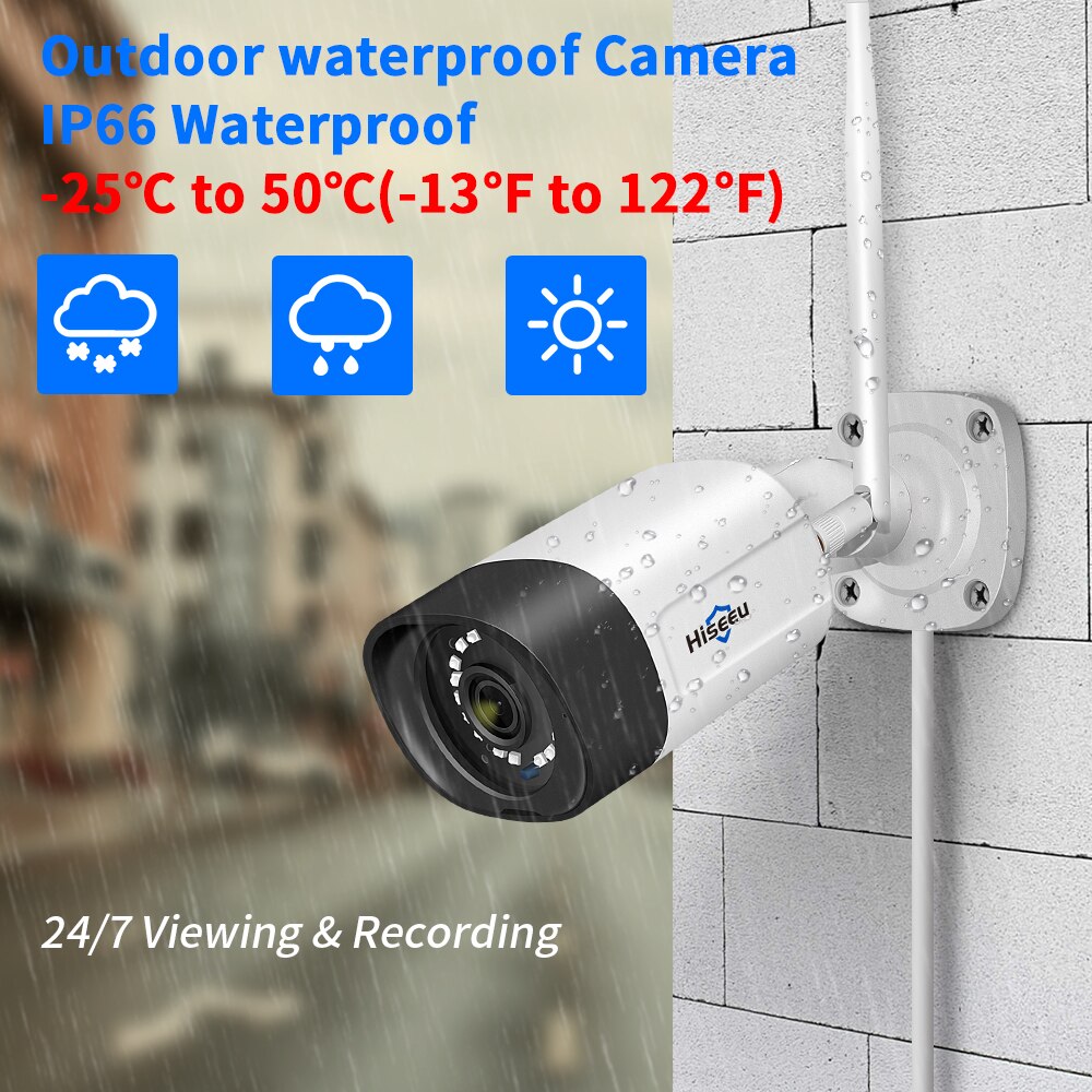 Hiseeu [Expandable 10CH,5MP]WiFi Security Camera System Outdoor 5MP Dome PTZ Cameras and Bullet Cameras Surveillance Mobile&PC Remote,IP66 Waterproof,Night Vision,7/24/Motion Record,Motion Alert,Two Way Audio
