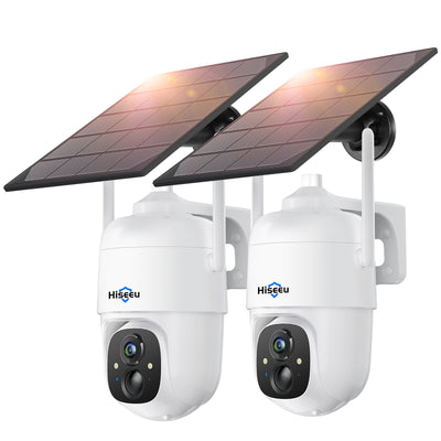 Hiseeu CQ1 Vicohome APP 2MP Cloud AI Analysis WiFi Video Security Surveillance Camera Rechargeable Battery with Solar Panel Outdoor Pan & Tilt Wireless
