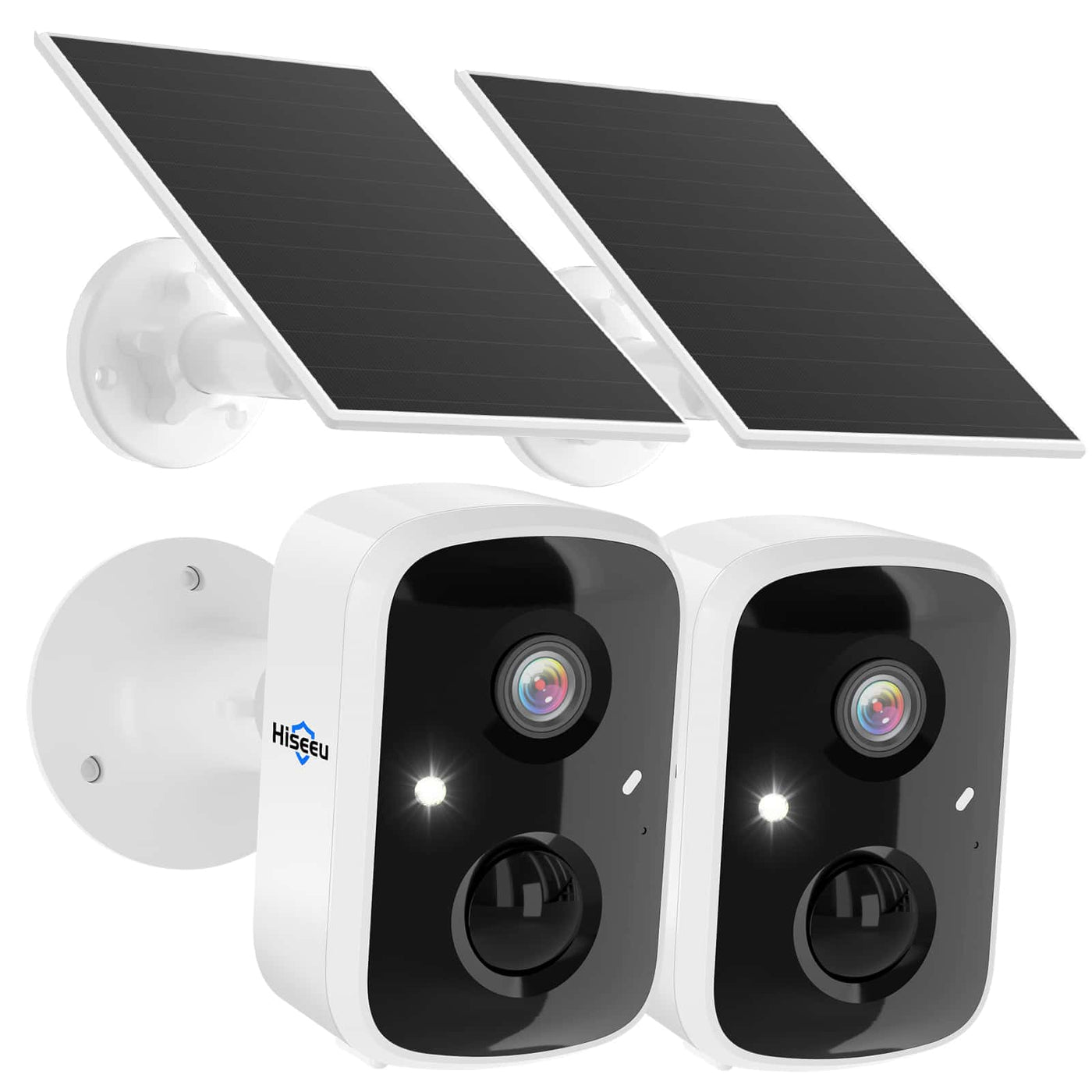Hiseeu Solar Security Cameras Wireless Outdoor, Battery Powered 3K 4MP Surveillance Indoor WiFi Smart Cameras for Home Security Outside, Motion Detection, Waterproof, Color Night Vision, 2-Way Audio