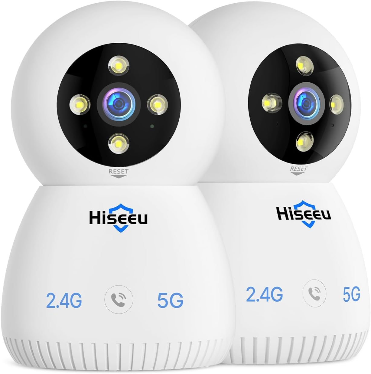 Hiseeu Indoor Security Camera, 2.4G/5G 5MP Baby Monitor Pet Camera for Home Security, PTZ 360°, Auto Tracking, 2 Way Audio, Night Vision, PIR Detection, Local Storage