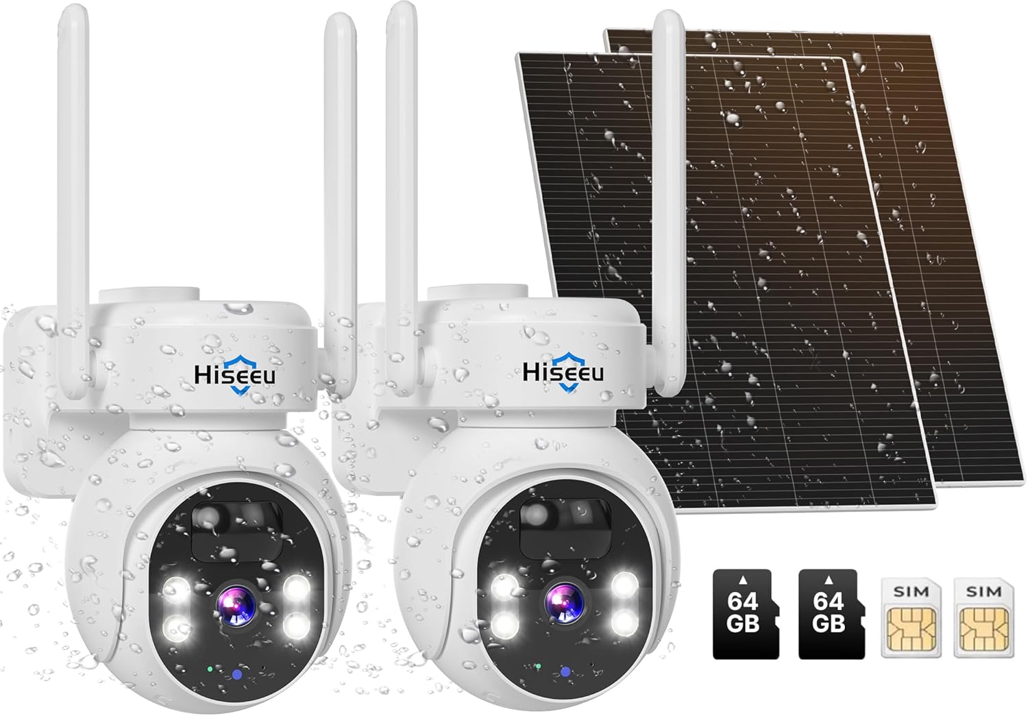 2K 4MP No WiFi 24/7 Recording 4G Cellular Wireless Solar Camera PTZ 𝟯𝟲𝟬° 𝙑𝙞𝙚𝙬 With 64G SD & SIM Card