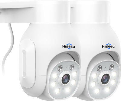 Hiseeu Security Camera Wireless Outdoor, 5MP Color Night Vision WiFi Surveillance Camera Pan/Tilt with Motion Detection/Siren/Light Alarm, 2-Way Audio, IP66 Weatherproof, Work with Echo Show - Hiseeu