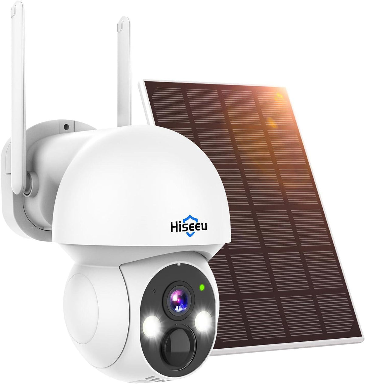 Hiseeu Solar Camera Outdoor, 4MP Wireless Battery Camera, PTZ 360° View, PIR Motion Detection, Color Night Vision, IP66, 2-Way Audio, 2.4G WiFi - Hiseeu