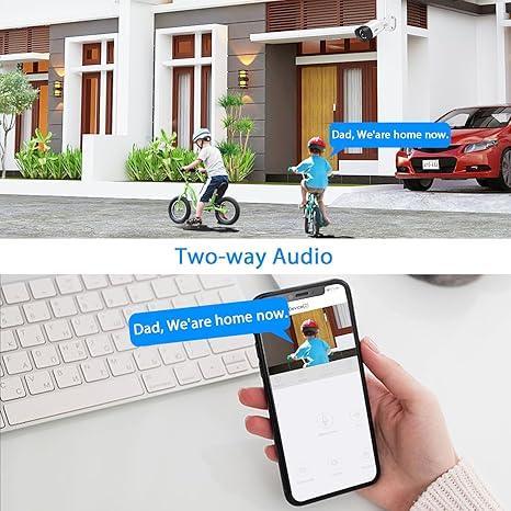 Hiseeu【Wireless Pro,Plug & Play】 5MP WiFi Security Camera System Outdoor, 12Pcs Camera Surveillance System, Color Night Vision, Two-Way Audio, 3TB Hard Drive, 24/7 Recordings, Up to 16 Channels - Hiseeu