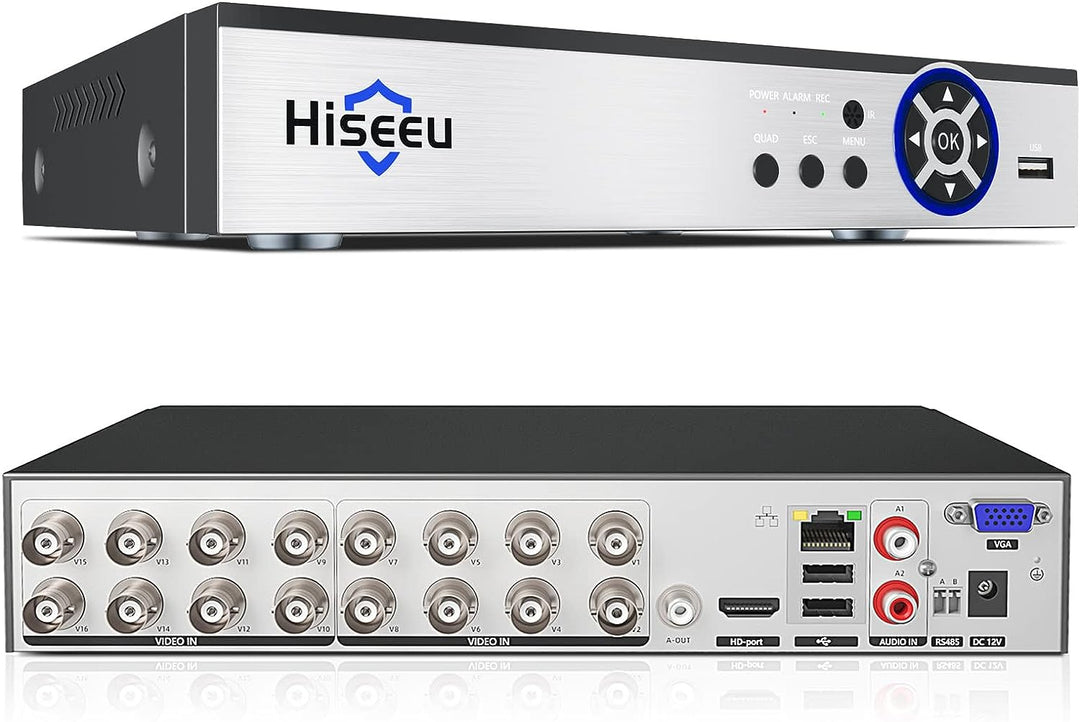 Hiseeu 16 Channel DVR, 5MP/1080P Digital Video Recorder, DVR for Security  Camera, AHD/TVI/CVI/Analog/IPC 5 in 1 Hybrid Security DVR, Free Remote ...