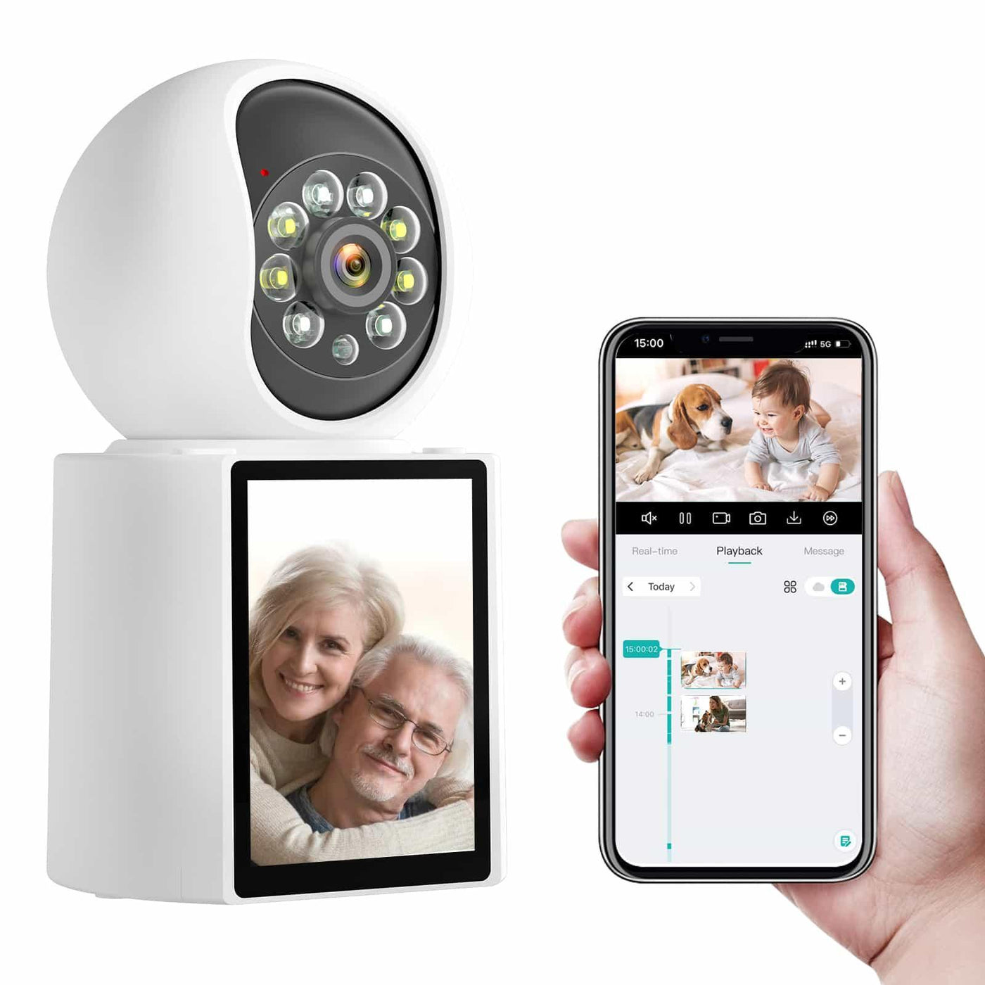 Video Call Security Camera, Indoor Camera for Home with App, 2K Full Color Night Vision, One-Click Call Two-Way Video, Ease to Set up, Motion Detection, Auto Tracking, Child Elder Dog Pet