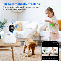 5MP 2.4G&5G Wifi Indoor Baby Monitor Pet Security Camera With One-Key Call