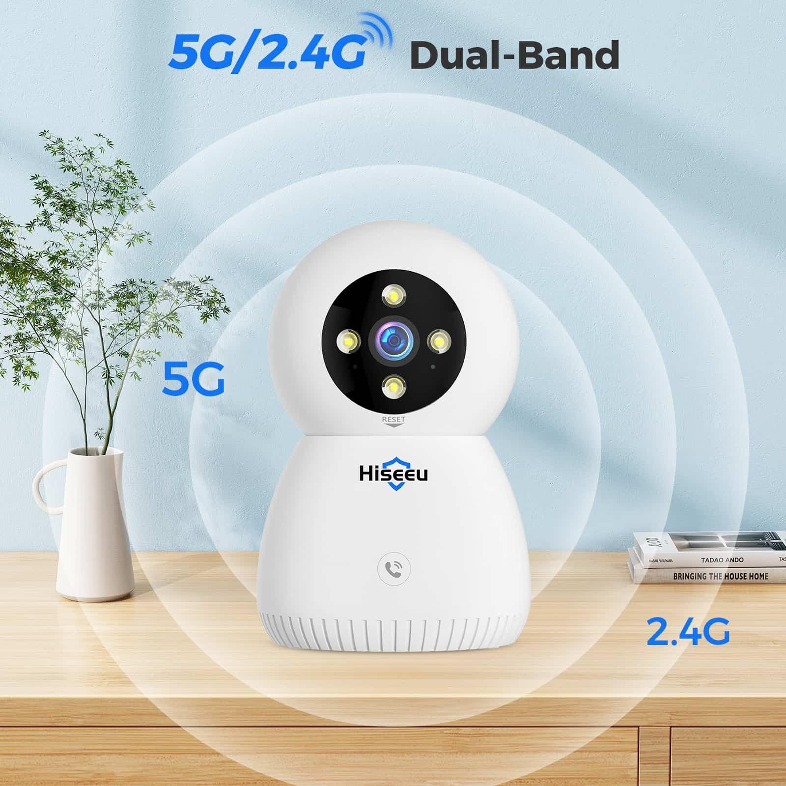 5MP 2.4G&5G Wifi Indoor Baby Monitor Pet Security Camera With One-Key Call