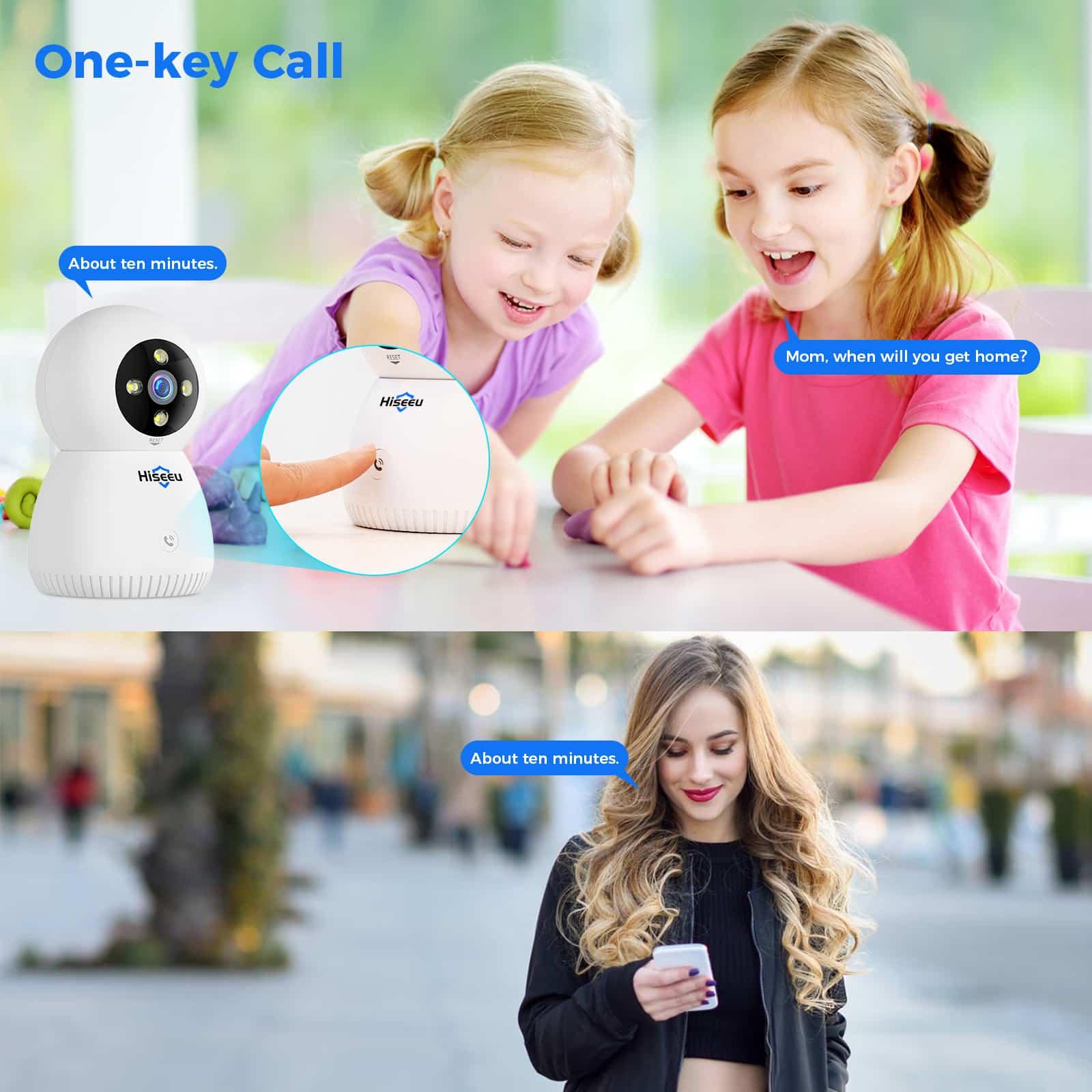 5MP 2.4G&5G Wifi Indoor Baby Monitor Pet Security Camera With One-Key Call