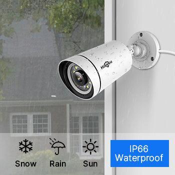 Hiseeu 5MP PoE Security Camera Color Night Vision,IP66 Waterproof Outdoor Security Camera,Two-way Audio,Smart Alerts,Work with Hiseeu PoE CCTV System