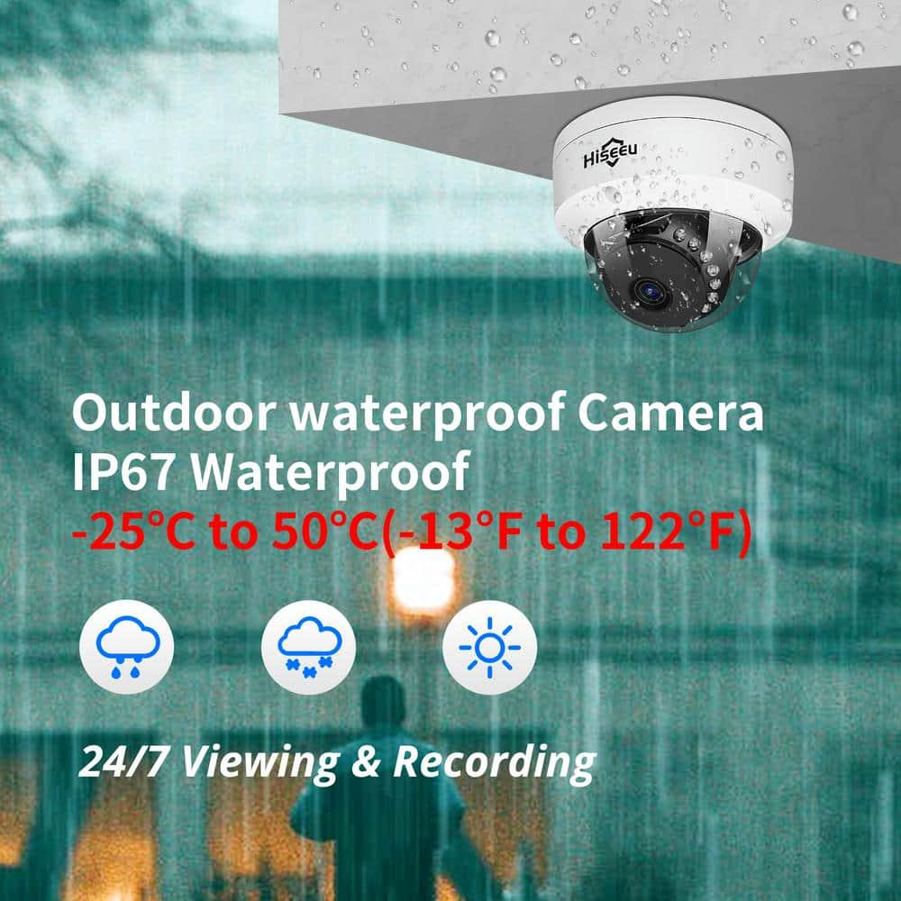 Hiseeu 5MP PoE Dome Security Camera with Audio, IP Network Camera for Indoor Outdoor Security