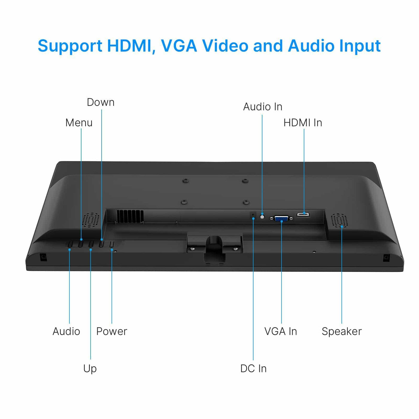 Hisseu 20'' 1440x900 LED Monitor 60Hz Ultra HD HDMI VGA USB Audio Interface Built-in Speaker 160° Wide Viewing Angle Computer Monitor Gaming Monitor Compatible Security Camera System