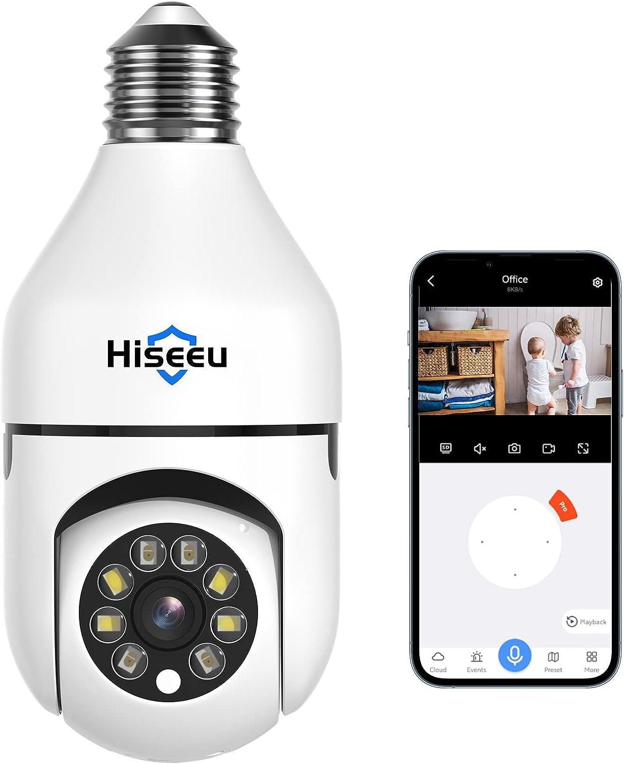 Hiseeu wireless light bulb camera outdoor