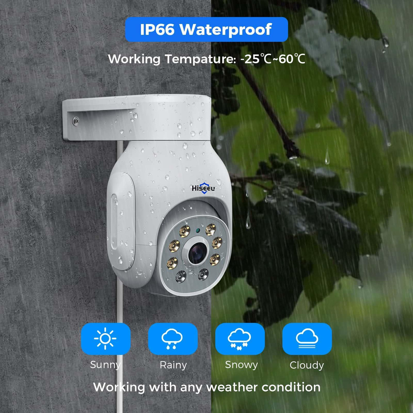 【5MP+PTZ】Hiseeu 5MP PoE CCTV Security Camera System,10'' LCD Monitor with 8CH NVR,4X5MP PoE PTZ Camera with Color Night Vision IP66 Waterproof Remote Access Two-way Audio