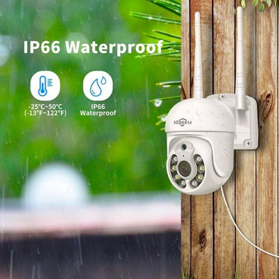 Hiseeu Pan/Tilt/Zoom Security Camera 3MP 5MP Outdoor Wireless Surveillance Camera Floodlights Full Color Night Vision Two Way Audio IP66 Waterproof Motion Detection Compatible with Alexa - Hiseeu