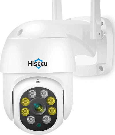 Hiseeu 3MP 5MP PTZ Security Camera Outdoor,WiFi Camera, Auto Tracking&Light Alarm Floodlight & Color Night Vision,360° View,Two-Way Audio, Motion Detection,Compatible Wireless Camera System - Hiseeu