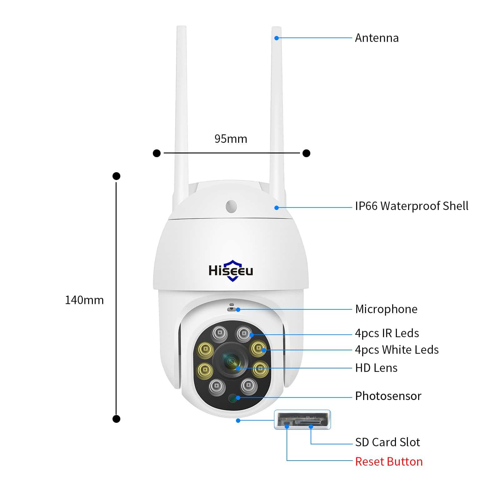 5MP PTZ 𝟯𝟲𝟬° 𝙑𝙞𝙚𝙬 Security Camera Outdoor with IP66 Waterproof