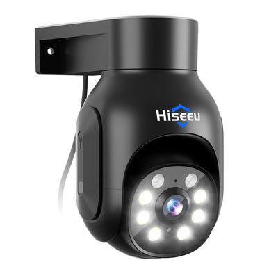 Hiseeu Security Camera Wireless Outdoor, 5MP Color Night Vision WiFi Surveillance Camera Pan/Tilt with Motion Detection/Siren/Light Alarm, 2-Way Audio, IP66 Weatherproof, Work with Echo Show - Hiseeu