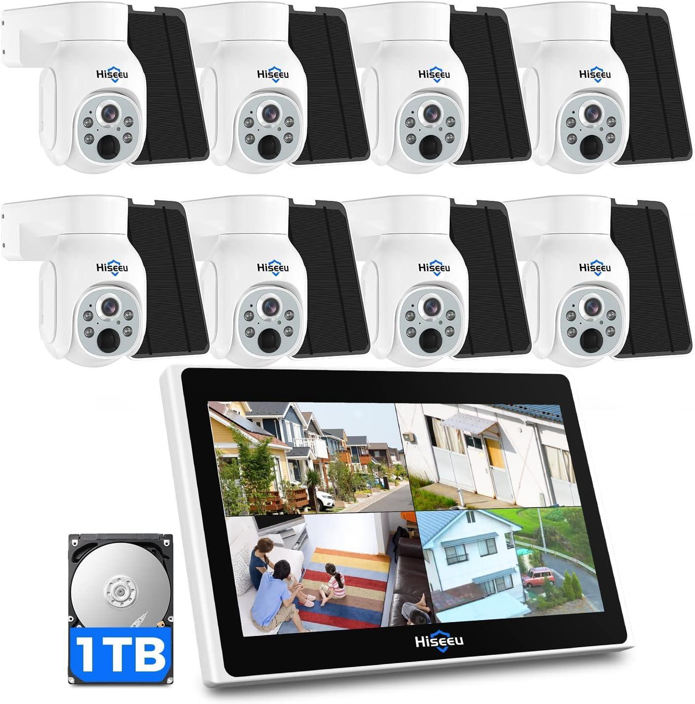 [Wireless , Expandable 10Channels 10in"Monitor NVR] 4MP PTZ Security Camera System BUILD-IN 1T HDD