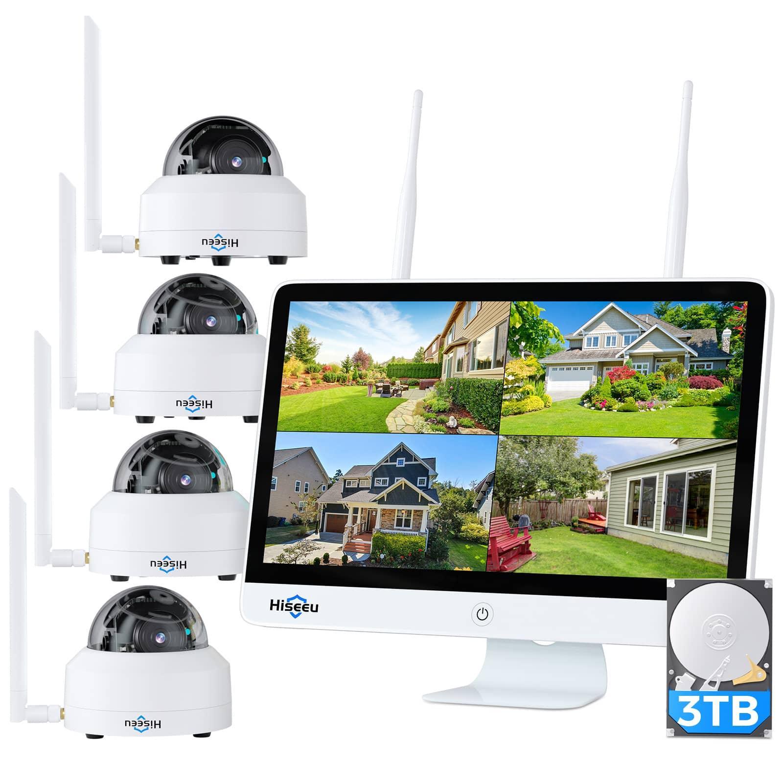 [Wireless ,Expandable 10Channels  15"LCD Monitor NVR] 5MP Wireless PTZ Zoom Security Camera System BUILD-IN 3THDD