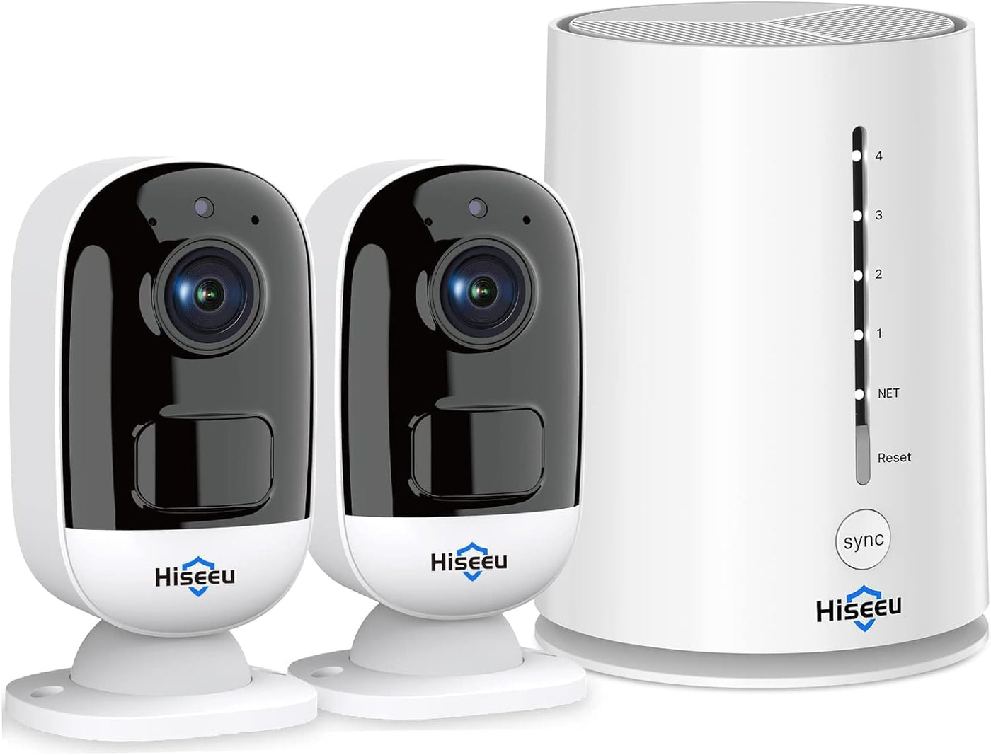 Hiseeu 3MP 2K Battery Powered Wireless Security Camera System Indoor/Outdoor,Motion Recording,2-Way Audio,IP66 Waterproof with 32G SD Card Compatible with Alexa Idea for Home/Office Surveillance