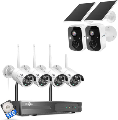 16CH 4pcs Wireless Pro Security Camera System+2pcs Solar Security Camera