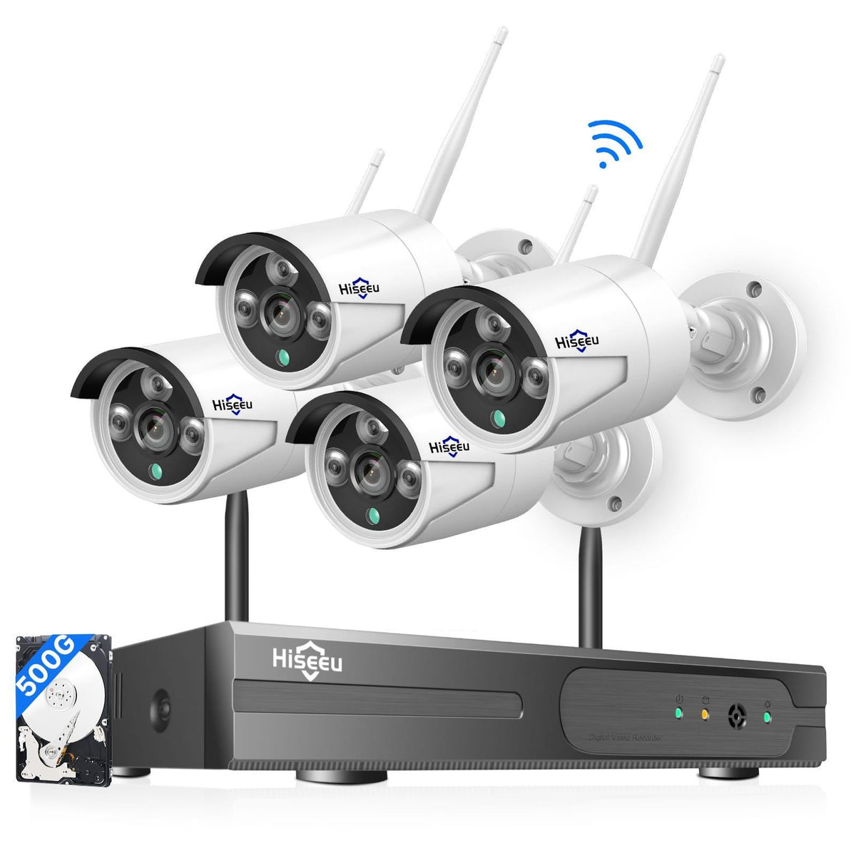 [Wireless Pro, 100ft Range,Expandable 16Channels 4K NVR] 5MP Wireless Security Camera System BUILD-IN HDD