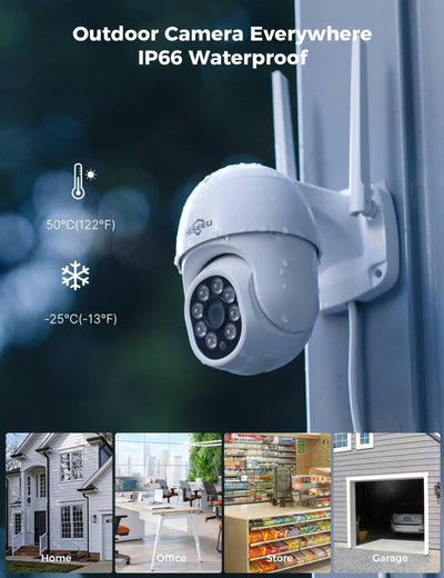 Hiseeu Wireless Security Cameras System [Wifi Pro] 5MP PTZ& Bullet Bundle 8PCS Outdoor Cameras IP66 Waterproof -Motion Alert Wide Angle with 3TB Storage Surveillance NVR Kit