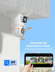 Hiseeu Wireless Security Camera 4MP Dual Lens 5G/2.4G WiFi-Pro Power Cord,IP65 Waterproof Motion Tracking,Color Night Version, No-Monthly Fees Works with Wireless Camera System - Hiseeu