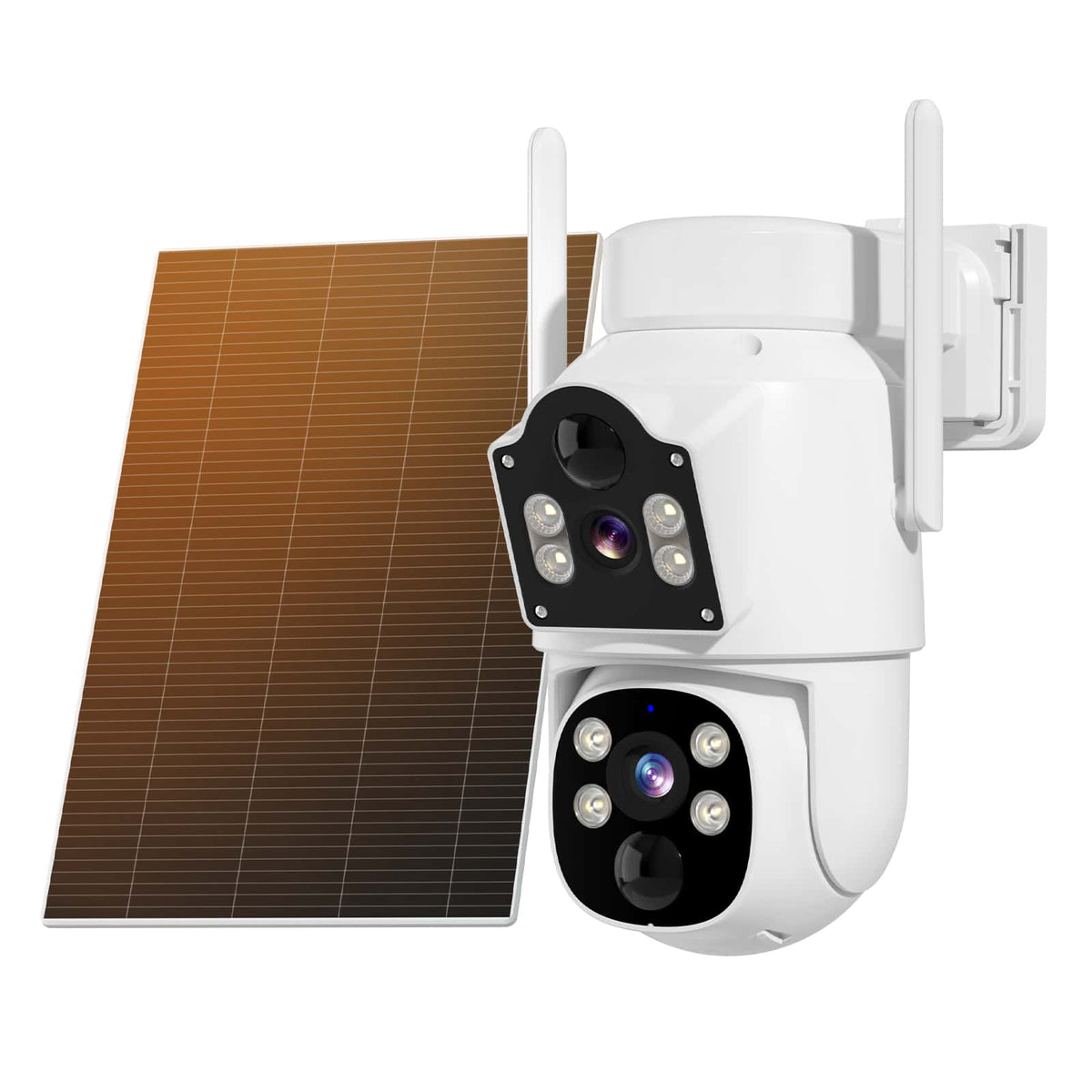 4MP Dual Lens Solar PTZ 360° View Wireless Battery Camera WIth No Monthly Fee Color Night Vision