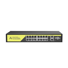 Hiseeu【1000 MBPS】 16 Port PoE Switch + 2 Gigabit Uplink 1000 Mbps - Hiseeu