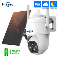 Hiseeu CQ1 Vicohome APP 2MP Cloud AI Analysis WiFi Video Security Surveillance Camera Rechargeable Battery with Solar Panel Outdoor Pan & Tilt Wireless - Hiseeu