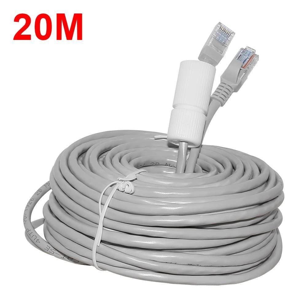 Hiseeu 64Ft Cat5e PoE Ethernet Cable,Network Cable with RJ45 Waterproof Connector - Hiseeu