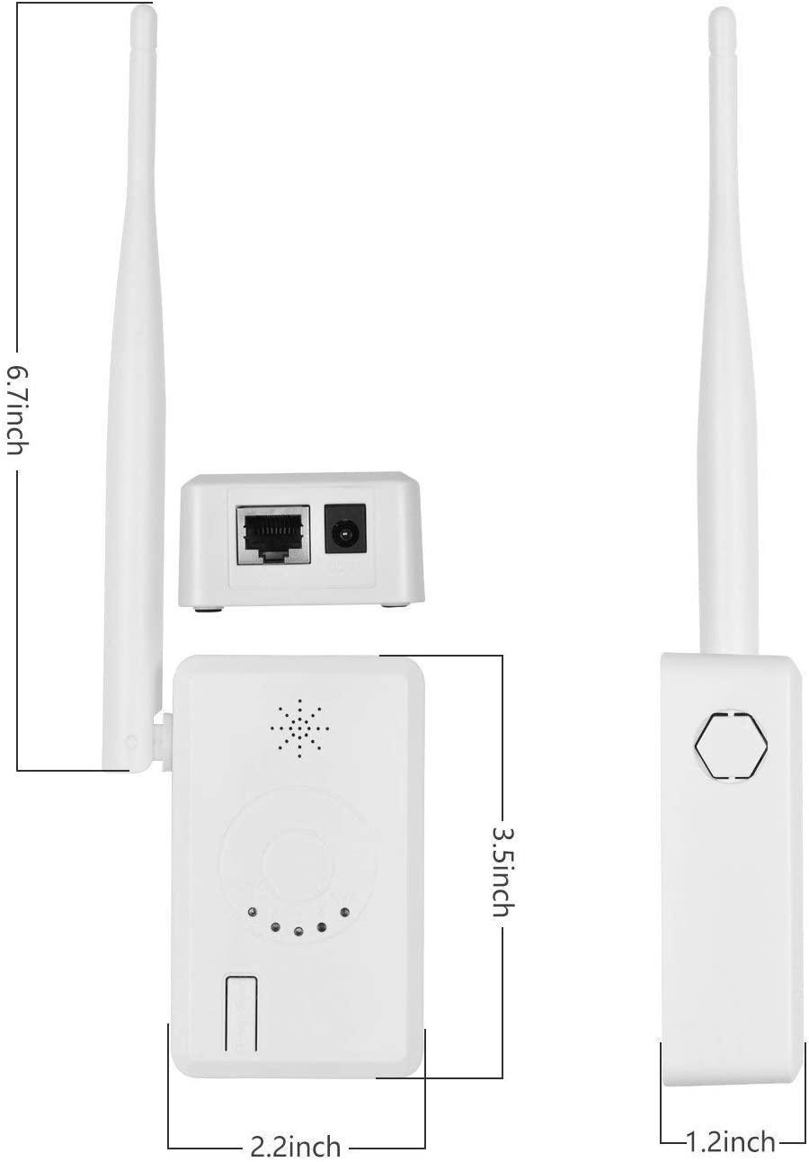 Hiseeu WiFi Repeater, Indoor, 2.4Ghz, DC12V Power Cord - Hiseeu