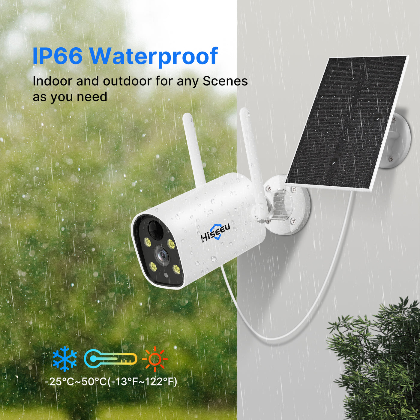 ieGeek Security Cameras Wireless Outdoor, 2K Solar Camera Security Outdoor  with Spotlight & Siren, AI Detection Wireless Cameras for Home Security,  3MP Color Night Vision/2-Way Talk/Compatible with Alexa