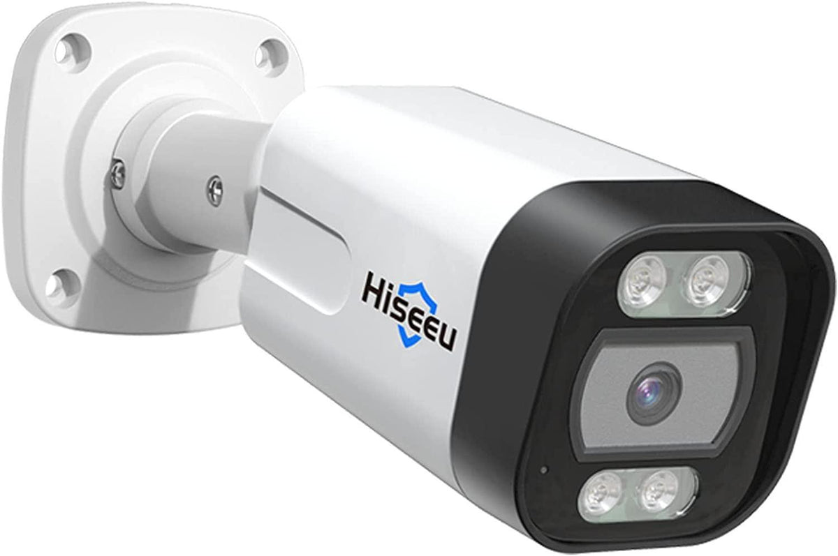 Hiseeu [2 Way Audio] 5MP PoE Camera, IP67 Waterproof Wired IP Network Security Camera Outdoor with Human Vehicle Detection,Spotlight&Sound Alarm,Night Vision, App Control Work with NVR - Hiseeu