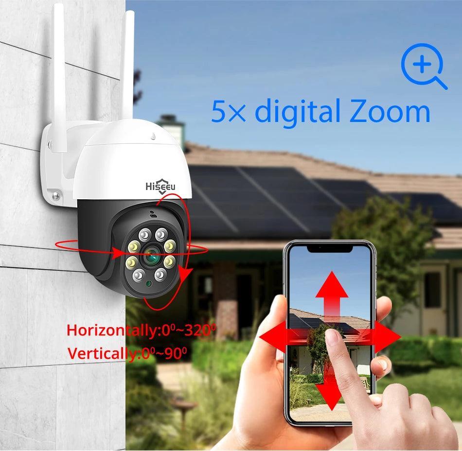 3MP IP Camera WIFI Wireless Outdoor Full Color Night Vision 2MP PTZ IP Camera Audio Network CCTV Surveillance - Hiseeu