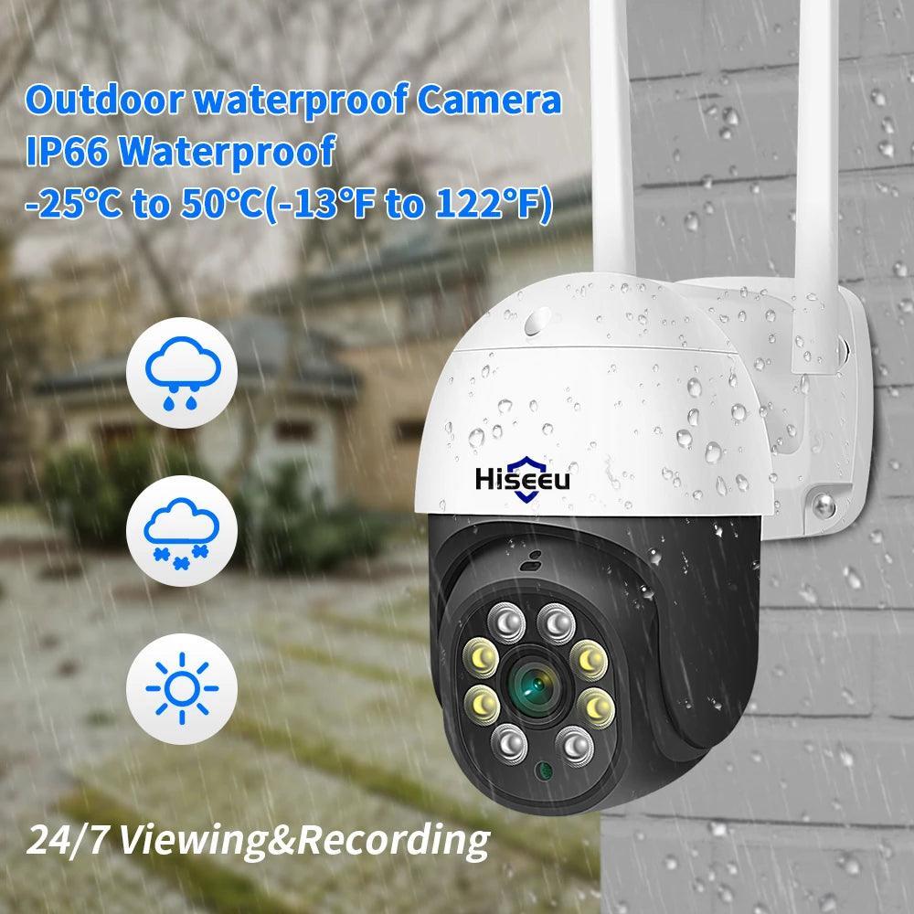 3MP IP Camera WIFI Wireless Outdoor Full Color Night Vision 2MP PTZ IP Camera Audio Network CCTV Surveillance - Hiseeu