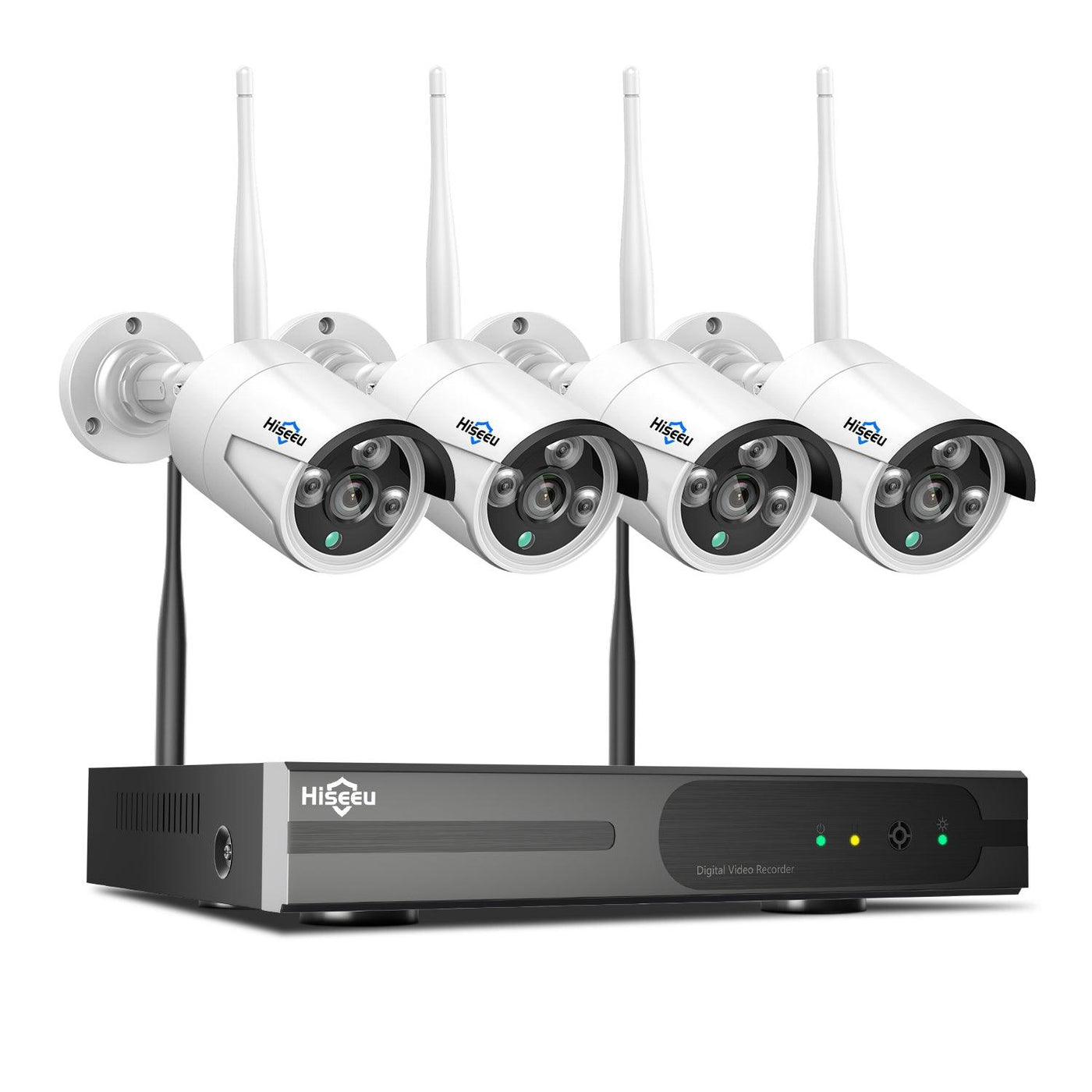 Hiseeu [Expandable 10CH,3MP]Wireless Security Camera System with 1TB/3TB Hard Drive with One-Way Audio,10 Channel NVR 4Pcs/8Pcs 1296P 3MP Night Vision WiFi Security Surveillance Cameras DC Power Home Outdoor - Hiseeu